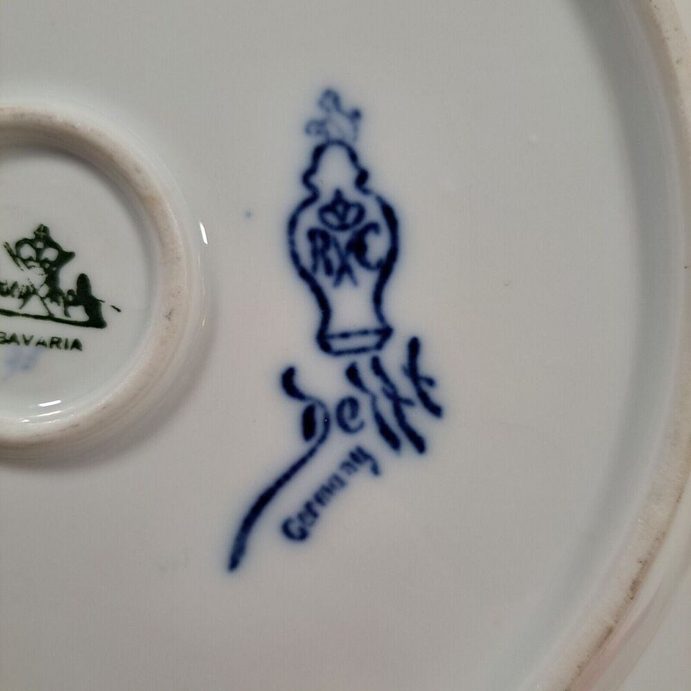 VTG Rosenthal Bavaria Tea Tile Delft Germany Canal Scene Church Boats Round Blue - Picture 5 of 5
